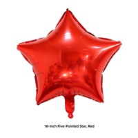 Ballons en feuille d'aluminium en forme d'étoile à cinq branches de 18 pouces, décorations pour la Saint-Valentin et les fêtes d'anniversaire, ballons lumineux vendus par des vendeurs de rue