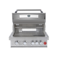 Barbecue encastrable 5 brûleurs, cuisine extérieure modulaire, barbecue à gaz avec brûleur infrarouge et fenêtre de visualisation pour jardin, cour arrière, fête barbecue