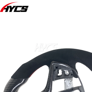 Accesorios Interiores para Automóviles, Volante Deportivo de Fibra de Carbono y Gamuza para <span class=keywords><strong>Cadillac</strong></span> ATS-V, <span class=keywords><strong>CTS</strong></span>-V, ATS, ATSL, Diseño Deportivo con Base Plana - Product Image 2