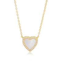 Collier universel léger de luxe et haut de gamme en argent sterling S925 avec pendentif en coquillage et cristal pour femmes