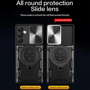 Cubierta de lente de cámara deslizante para Huawei Honor <span class=keywords><strong>Magic</strong></span> 7 Pro 5G <span class=keywords><strong>6</strong></span> Pro anillo magnético giratorio soporte de Metal funda de teléfono celular a prueba de golpes - Product Image 5