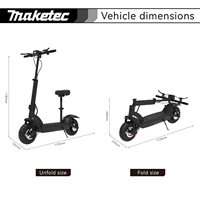 Patinete Eléctrico Plegable para Adultos con Asiento, Batería de 48V, Patinete Eléctrico Portátil para Paseos por el Vecindario y Desplazamientos Diarios