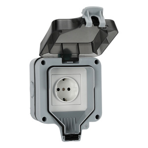 Presa Elettrica Impermeabile da Esterno KEPAI IP66, Presa Standard EU Resistente alle Intemperie 16A 250V con Spina per <span class=keywords><strong>Giardino</strong></span> ed Esterni - Product Image 1
