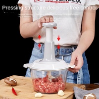 Grand hachoir à viande et coupe-légumes manuel multifonction en plastique avec fonction semi-automatique pour usage domestique