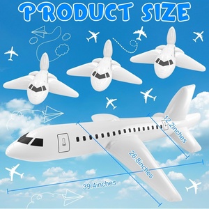 เครื่องบินเป่าลม PVC ขนาด 100 120 ซม. สีขาว สำหรับงานปาร์ตี้วันเกิดกลางแจ้งในร่ม งานปาร์ตี้ริมสระน้ำ - Product Image 2