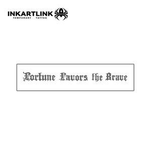 Tatuaje Semipermanente con Frase <span class=keywords><strong>de</strong></span> la Fortuna Favorece a los Valientes, Extracto <span class=keywords><strong>de</strong></span> Gardenia, Duración <span class=keywords><strong>de</strong></span> 2 Semanas, Resistente al Agua, <span class=keywords><strong>Letras</strong></span> Góticas - Product Image 3