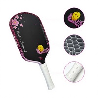 Raquette de pickleball allongée en PP alvéolé thermosoudé, face texturée mate en fibre de carbone T700, haute qualité, portable pour l'entraînement