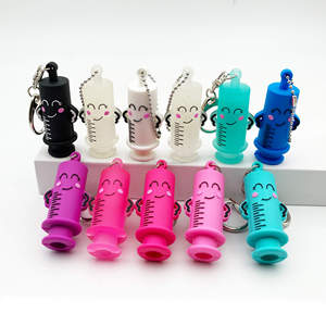 पारदर्शी सफेद ग्लिटर सिलिकॉन pvc रबर कुंजी चेन सिरिंज आकार के एम्बूल कटर नर्सिंग उपकरण - Product Image 2