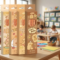 Crayons à mine noire hexagonaux HB à motifs de dessins animés mignons, thème Dinosaures et Espace, 7 designs, en bois, pour enfants et étudiants, 12 ou 50 pièces