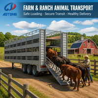 Semi-remorque de transport de bétail de 60 tonnes avec clôture pour animaux, idéale pour le transport de marchandises
