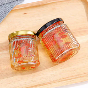150ml 200ml 280ml 380Ml 500ml Tarro de mermelada de maní de vidrio con tarro de mermelada de rayas Embalaje para llevar - Product Image 3
