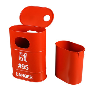 <span class=keywords><strong>Poubelle</strong></span> en fer forgé de <span class=keywords><strong>style</strong></span> <span class=keywords><strong>industriel</strong></span> américain, rétro, vieilli, avec couvercles décoratifs robustes - Product Image 1