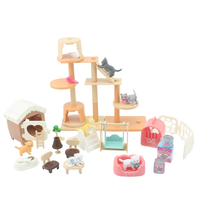 Ensemble de jouets éducatifs pour enfants en plastique ABS écologique personnalisé, figurines de chats/chiens/hamsters/lapins, pour les enfants de 5 à 14 ans et plus, jeu d'imitation coloré