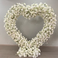 Arche décorative en forme de cœur JHF01 pour événements de mariage avec support, toile de fond florale artificielle, accessoire de décoration pour demande en mariage