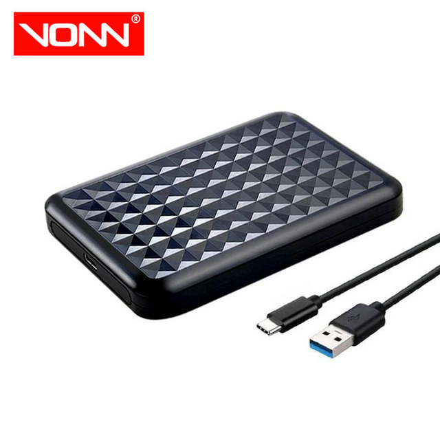 Hot Sale USB3.0 OEM Hdd Enclosure A-C Cable Shock Proof 10Gbps 2.5inch Sata Usb Type-c Ssd Hdd External Hard Drive Enclosure