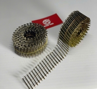 Clous en acier galvanisé jaune 2,2x45mm, à tige vissée, en bobine, pour le bois, la menuiserie et le mobilier