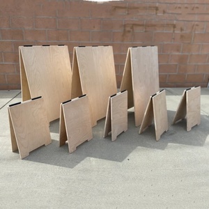 Panneaux A-frame DIY vierges en bois pour entreprises, sans personnalisation, autoportants, en contreplaqué, type sandwich, personnalisables - Product Image 3