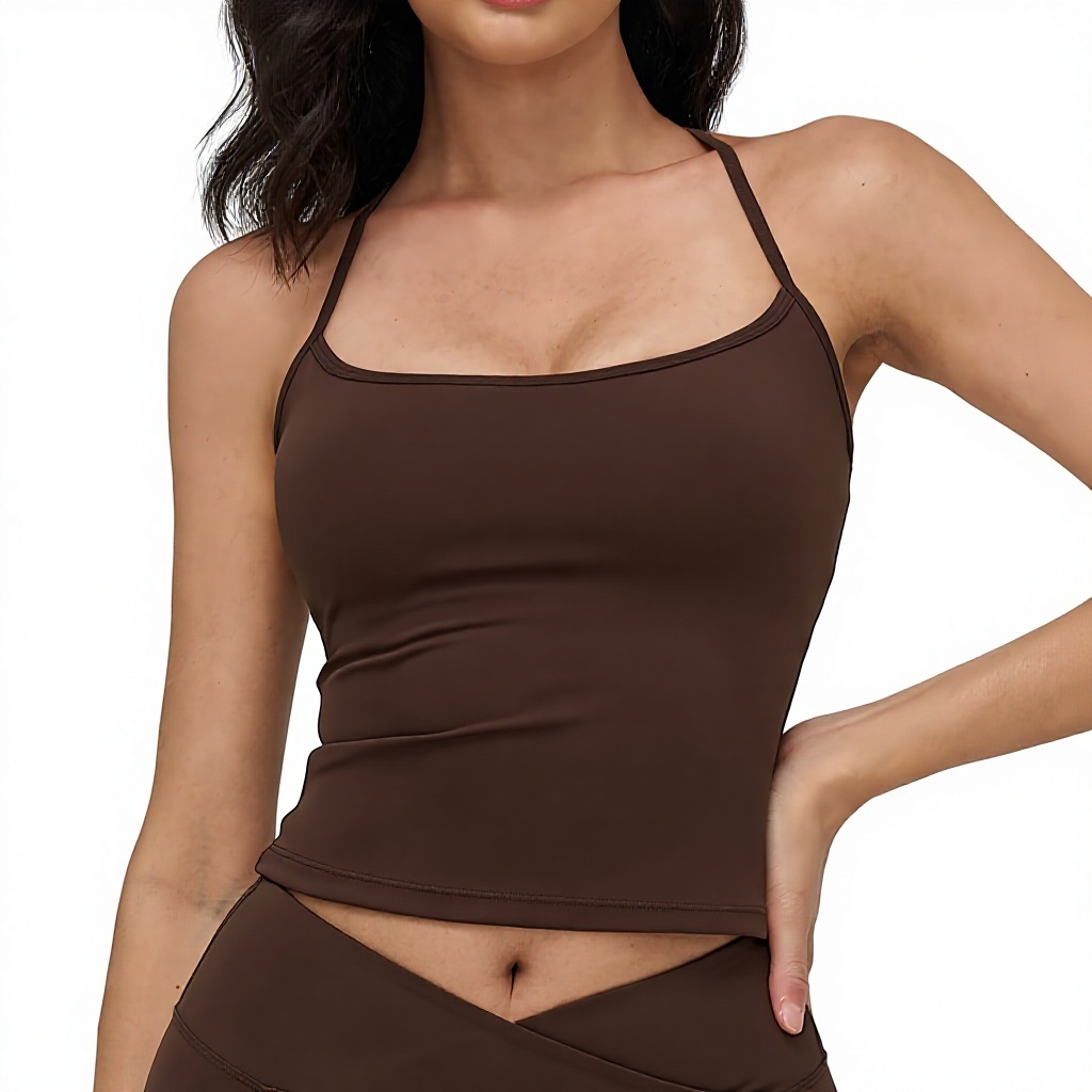 Zechuang Bare-Fit High Support Yoga Tank Top Crisscross Straps I-Shape Beautiful Back Design Tight-Fitting Sports Bra