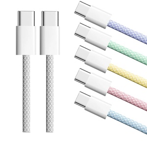 Câble USB-C vers USB-C en nylon tressé, charge rapide PD 60W, couleur Macaron, 1m 2m, pour 15 16 22 23 24 - Product Image 1