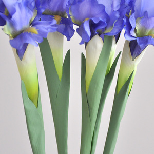 Arrangement de fleurs artificielles en soie, <span class=keywords><strong>iris</strong></span> et alstroemeria à tige unique, avec tiges en bambou – Décoration douce pour la maison et le salon, imprimées en 3D - Product Image 2