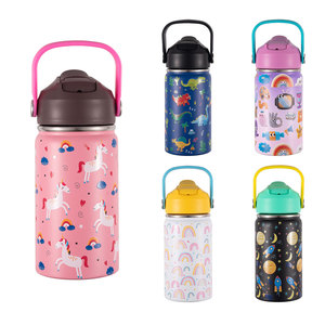 Fournitures scolaires 12oz flacons sous vide bouteille thermos avec paille Botella De Agua bouteille d'eau en acier inoxydable isolée pour les enfants - Product Image 2