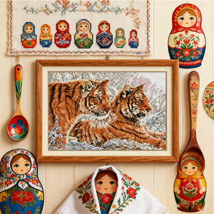 Alta calidad fácil DIY <span class=keywords><strong>punto</strong></span> de <span class=keywords><strong>cruz</strong></span> de tigre 55*40cm traje para principiantes <span class=keywords><strong>punto</strong></span> de <span class=keywords><strong>cruz</strong></span> decoración del hogar Idea de regalo perfecta - Product Image 3