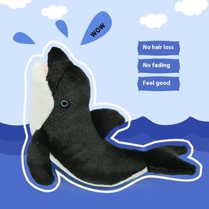 Peluche de Delfín Negro de una Pieza, Juguete de Peluche Inspirado en Tiburones y Ballenas con Relleno de PP, Accesorio para Niños - Product Image 2