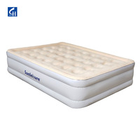 Matelas pneumatique floqué en PVC double surélevé queen lit gonflable portable durable avec pompe électrique pour la maison
