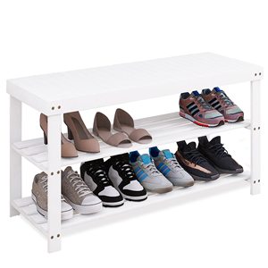 Zapatero de bambú personalizado, estante de almacenamiento organizador de zapatos de 3 niveles para entrada, sala de estar, Zapatero de madera - Product Image 1