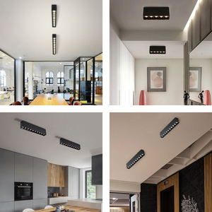Sistema de iluminación antideslumbrante para oficina y trabajo, sistema de aluminio negro, montado en <span class=keywords><strong>superficie</strong></span>, 10W, 20W, 30W, <span class=keywords><strong>Led</strong></span>, <span class=keywords><strong>Downlight</strong></span> lineal - Product Image 5