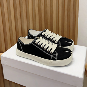 Zapatos Tabi Unisex <span class=keywords><strong>de</strong></span> Lona Negra, Diseño Único <span class=keywords><strong>de</strong></span> Punta Dividida, Suela <span class=keywords><strong>de</strong></span> <span class=keywords><strong>Goma</strong></span> Vulcanizada Cómoda, <span class=keywords><strong>Zapatillas</strong></span> Casuales para Uso Diario para Hombre - Product Image 3