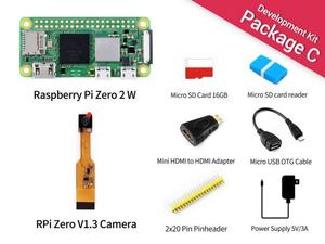 Placa de Desarrollo <span class=keywords><strong>Raspberry</strong></span> <span class=keywords><strong>Pi</strong></span> <span class=keywords><strong>Zero</strong></span> 2W, 1GHz Quad-core, ARM de 64 bits, 512MB SDRAM, Compatible con WiFi y BLE 4.2, Sin/Con/Con Colores, Conector de Pines - Product Image 1