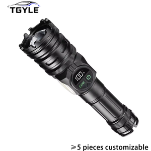 Lampe torche LED portable personnalisée haute puissance avec zoom, corps en alliage d'aluminium multifonctionnel pour le camping, source <span class=keywords><strong>de</strong></span> lumière la plus brillante, USB - Product Image 1
