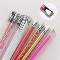 Stylo magnétique pour nail art à motif floral, avec tige métallique haut de gamme, aimant fleur de prunier, double usage 3D, double extrémité, pour motifs de marquage