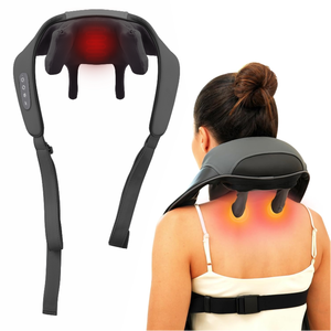 Schnur loses Nacken-Schulter <span class=keywords><strong>massage</strong></span> gerät mit beruhigender Hitze Verbessertes 4D-<span class=keywords><strong>Shiatsu</strong></span>-Nackenmassagegerät mit tiefem Kneten - Product Image 1