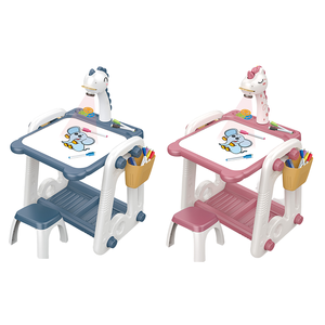 Set meja gambar multifungsi edukatif 3-in-1, proyeksi musik mainan anak - Product Image 1