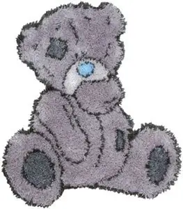 Latch Hook Kits DIY Rug Making Kits, Cute Bear Printed Pattern Carpet Embroidery for Kids