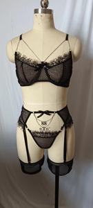 Сексуальное блестящие нижнее белье Cx199, 3 шт., роскошное нижнее белье, прозрачные бюстгальтеры и стринги, пояс для чулок, женское сексуальное нижнее белье - Product Image 6