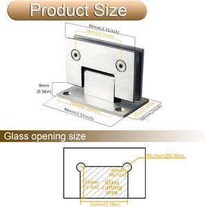 Chất lượng cao <span class=keywords><strong>solid</strong></span> <span class=keywords><strong>brass</strong></span> h loại 90 độ tường để Glass vòi hoa sen cửa bản lề cho vòi hoa sen cửa - Product Image 2