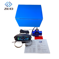12V 24V Universal 2 in 1 LCD Pengukur Suhu Air Digital Mobil Voltmeter Motor Sensor 10mm Dengan Adaptor 34mm