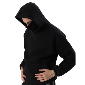 Sudaderas con capucha de pasamontañas con cremallera de cara completa ropa de calle con doble capucha Y2k sudaderas con capucha con estampado personalizado de Puff sudaderas con capucha de peso pesado Unisex - Product Image 3