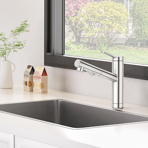 Robinet de cuisine de luxe moderne en acier inoxydable 304, extractible, haut de gamme, brossé - Product Image 6