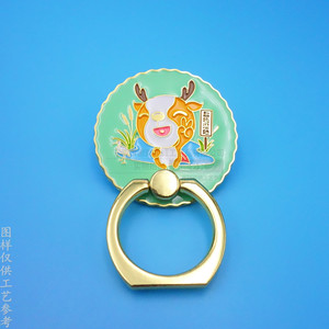 Custom Cartoon Metal Ring Holder Zinc Alloy Electroplated Painted Enamel <b>Desktop</b> <b>Stand</b> Gold Color - Product Image 3
