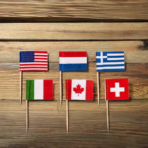Palillos de Madera Desechables Personalizados de Alta Calidad con la Bandera de Israel, Ecológicos, para Decoración de Comida en Fiestas, de Zhejiang Mircoeco - Product Image 3