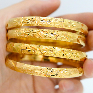 UWIN Open Cuff Gold Tone <strong>Bangle</strong> Star <strong>Engraved</strong> Multi-Shaped Fashion Women Jewelry for Daily Wear Vacuum Plated Open <strong>Bangle</strong> - Product Image 3