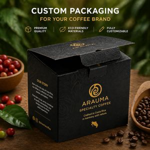 Boîte d'emballage de café de luxe en carton avec couvercle rabattable et dorure à chaud <span class=keywords><strong>pour</strong></span> grains de café - Product Image 1