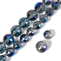 Perles de verre facettées en cristal AB bleu vert transparent de 24 mm et 30 mm, boules disco, attrape-soleil, boîte pour la fabrication de bijoux DIY