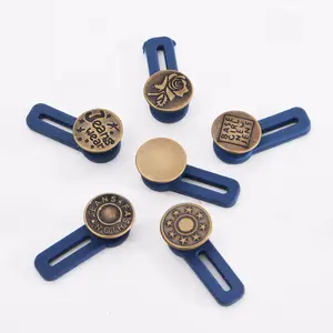 Custom Adjustable Pants Extender Button Classical Brass Retractable Waistband Extender Jeans Buttons DIY