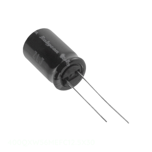 Condensateur traversant à canal fabricant, aluminium, 56 µF, 20 %, 400 V, radial, TH 400QXW56MEFC12.5X30 - Product Image 1