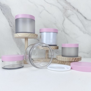 Custom Logo Wide Mouth 200ml Empty Transparent <b>Plastic</b> Food <b>Plastic</b> <b>Jar</b> for Candy Food Grade Pet <b>Plastic</b> <b>Jars</b> and Pink Lid - Product Image 4